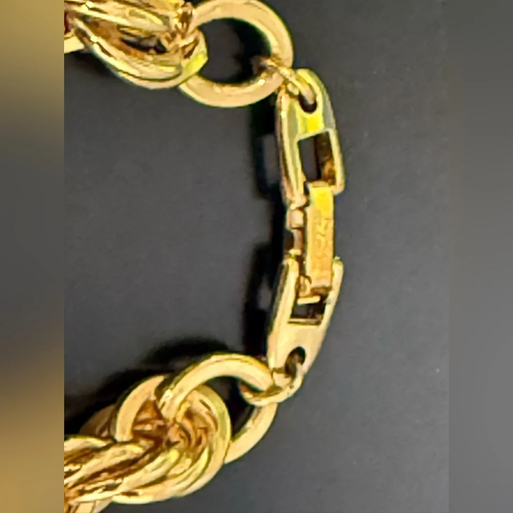 Vintage Napier‎ PAT PEND Chunky Gold Tone Rope Necklace 22” Estate